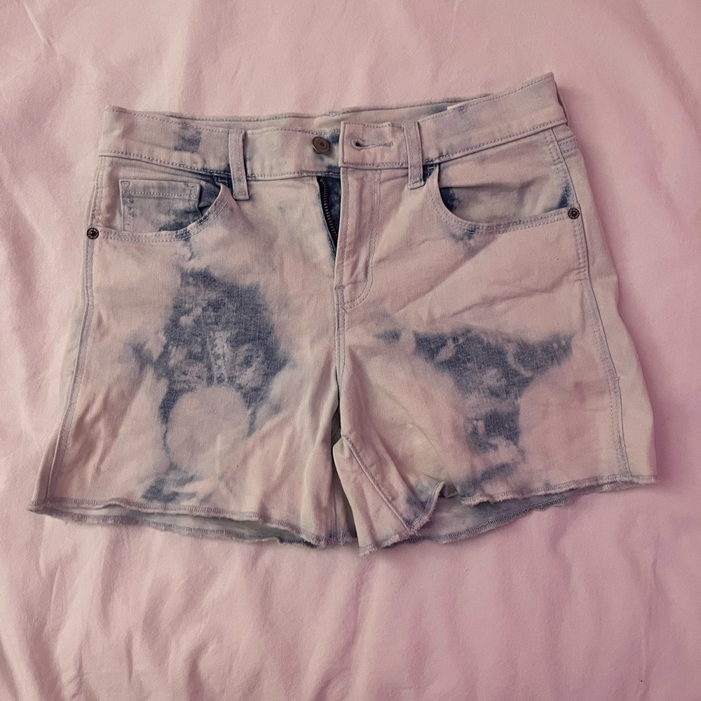White/Blue Denim Shorts